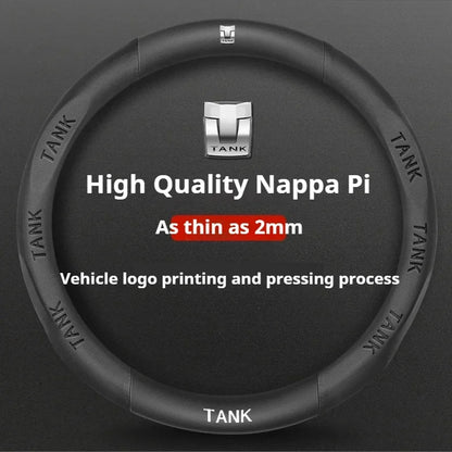 GWM Tank Suede Steering Wheel Cover - Round Shape / Black (Style E)