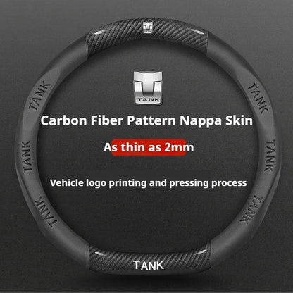 GWM Tank Suede Steering Wheel Cover - D Shape / Black (Style A)