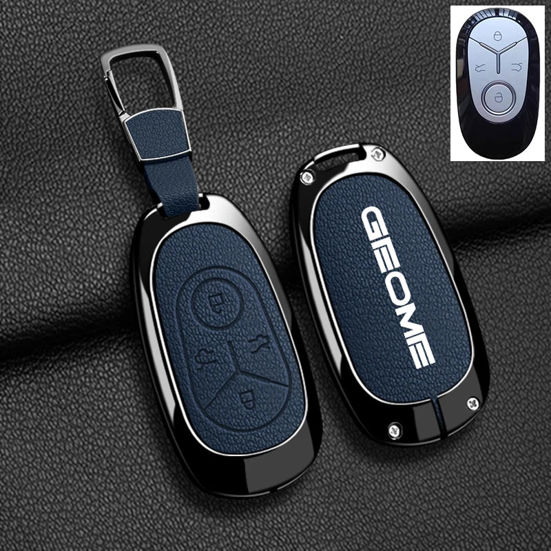 Zinc Alloy Leather Key Case Cover For 2025 Geely Geometry Galaxy