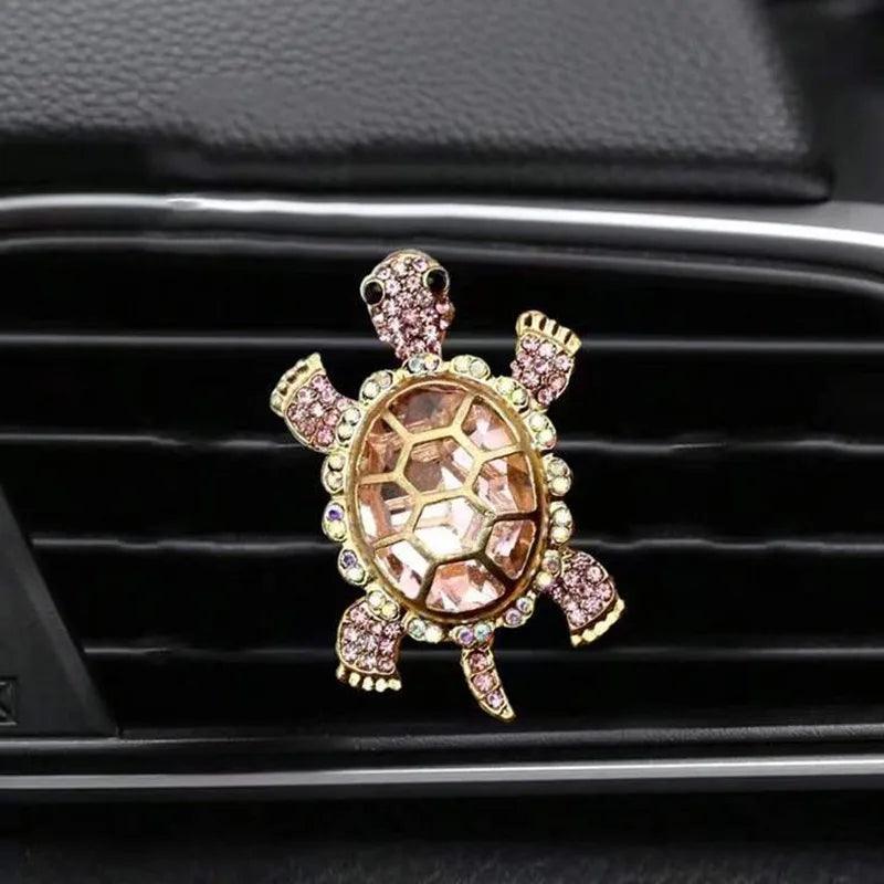 Crystal Turtle Car Air Vent Decoration - Shiny Interior Accessory