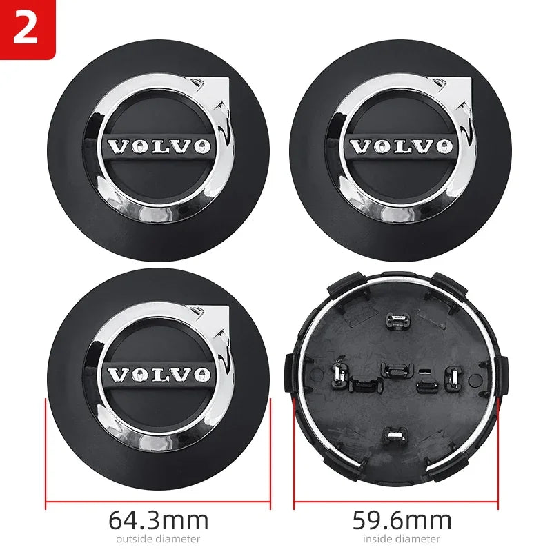 4pcs 64mm Volvo Wheel Center Caps