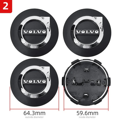 4pcs 64mm Volvo Wheel Center Caps