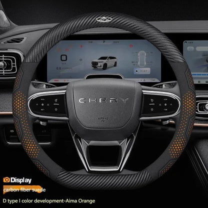 Chery Tiggo Karbonfiber Semsket Skinn Rattrekk