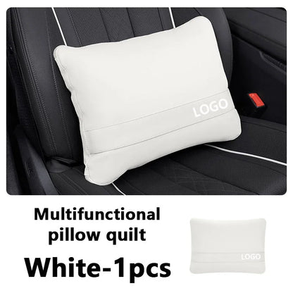 Custom Logo Car Blanket Pillow Dual-Purpose Folding Waist Cushion