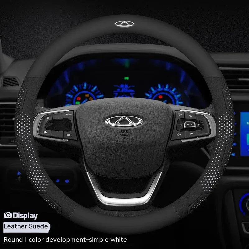 Chery Tiggo Karbonfiber Semsket Skinn Rattrekk