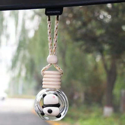 Refillable Glass Car Air Freshener Pendant Essential Oil Diffuser