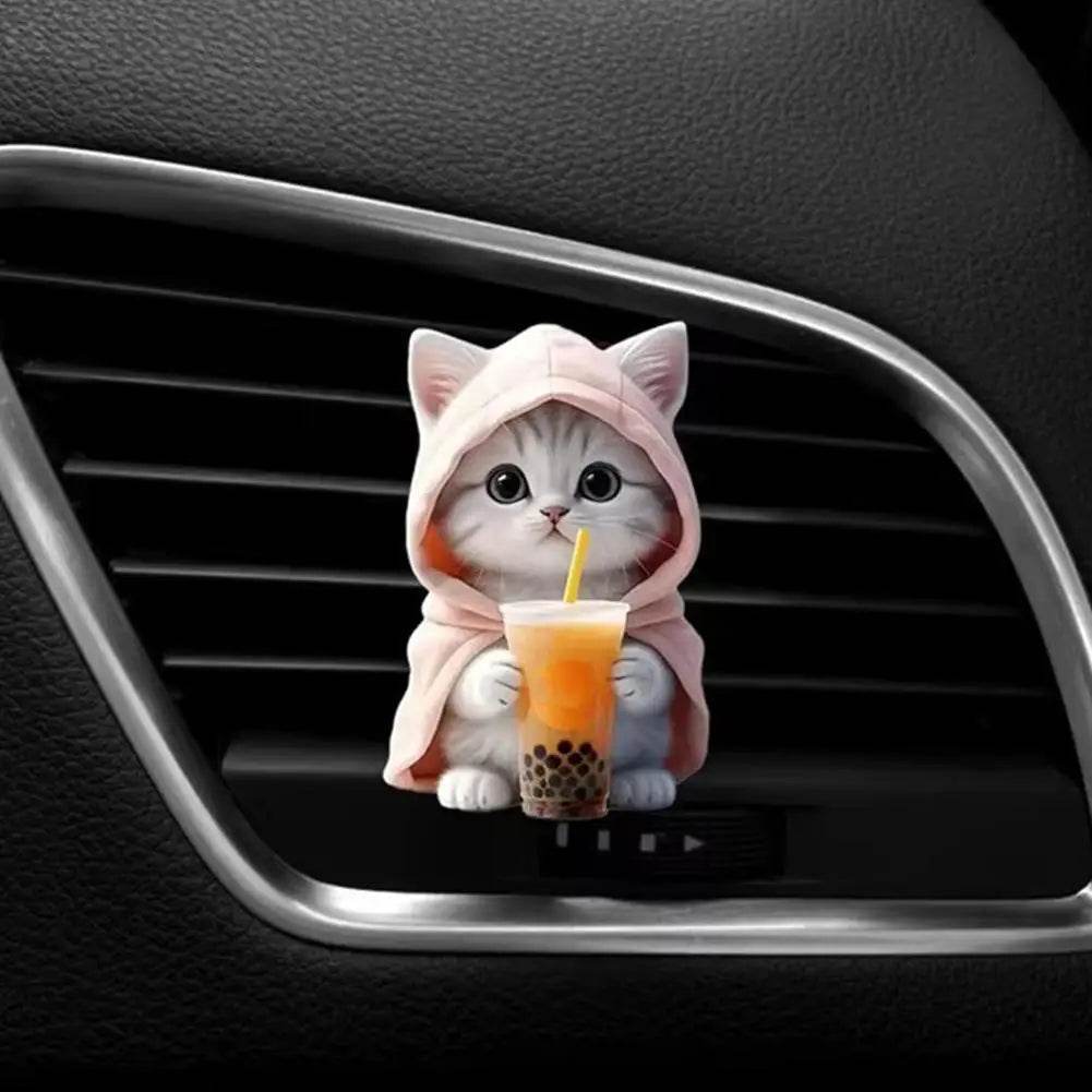 Cat Car Air Freshener Vent Clips – Aromatherapy Diffuser & Interior Decoration - B
