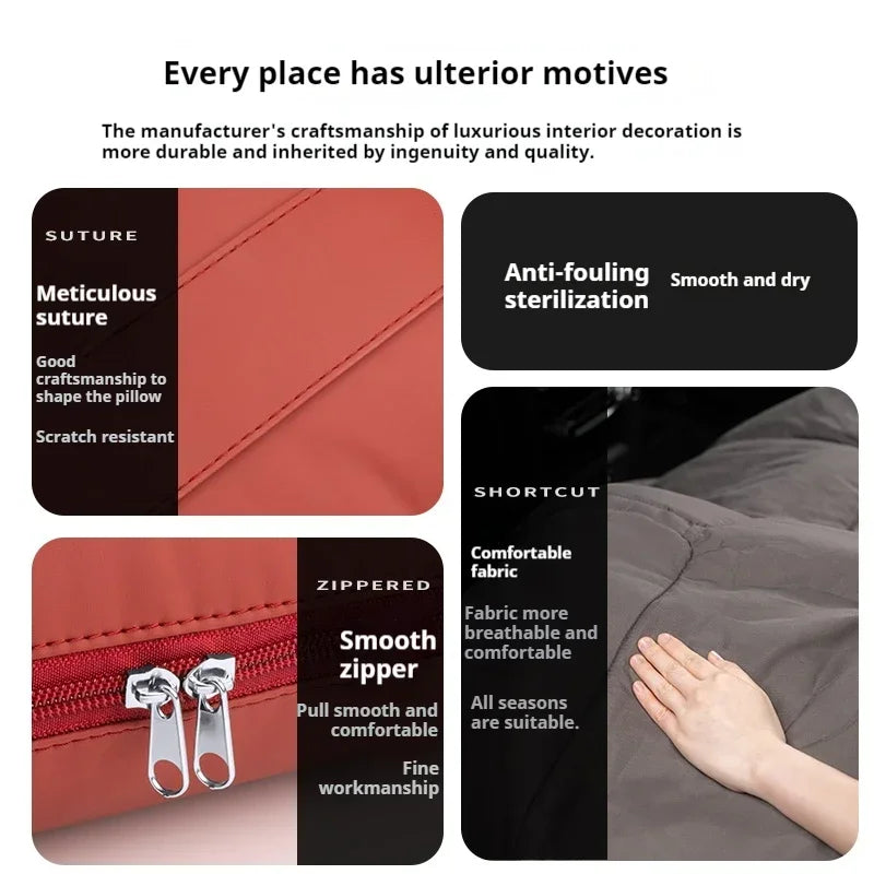 Custom Logo Car Blanket Pillow Dual-Purpose Folding Waist Cushion
