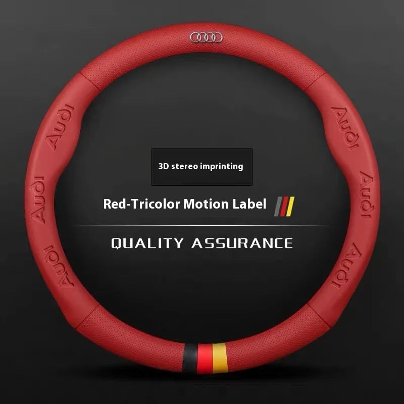 Audi Steering Wheel Cover ABT A1–A8 Q2–Q8 TT RS S Line Fit