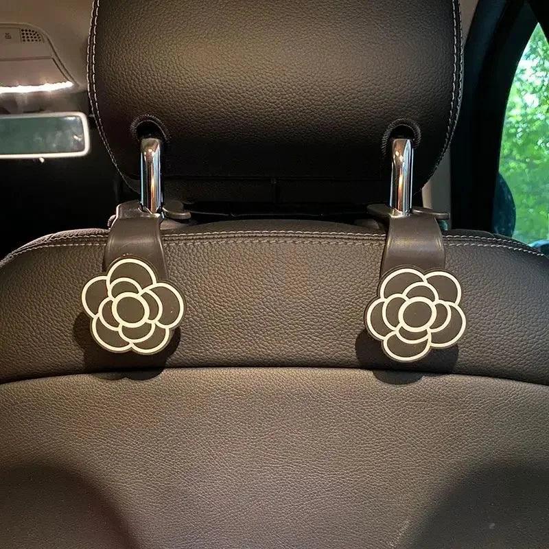 2Pack Camellia Car Headrest Hook Storage Organizer Food Bag Hanger
