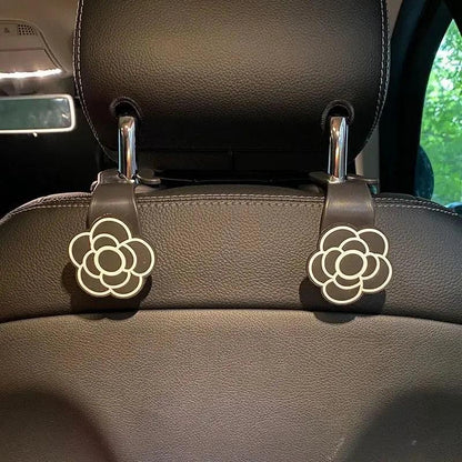 2Pack Camellia Car Headrest Hook Storage Organizer Food Bag Hanger