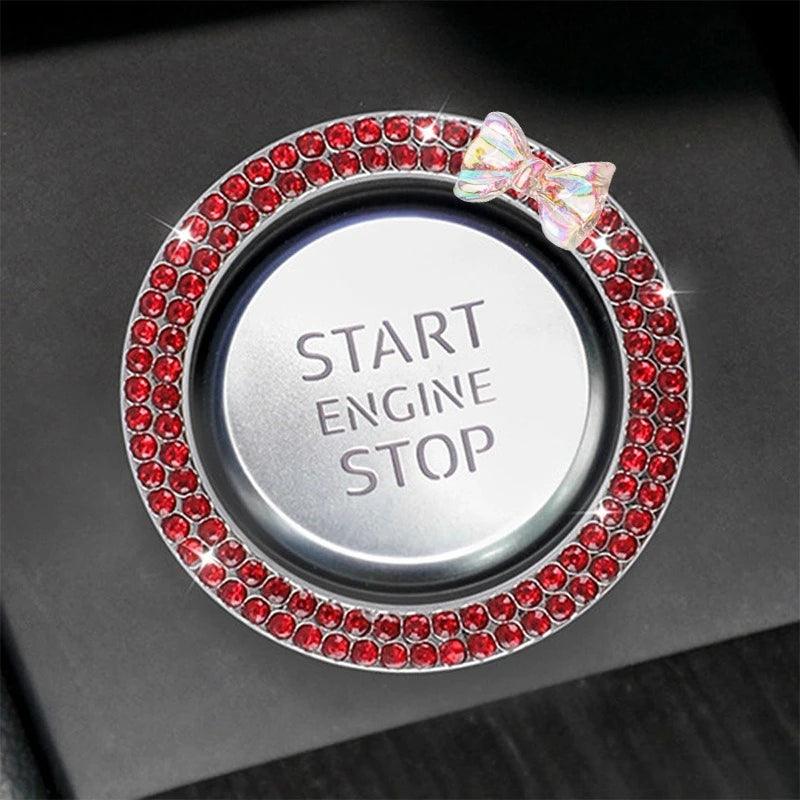 Diamond Rhinestone Car Start Button Ring Cover SUV Interior Decor