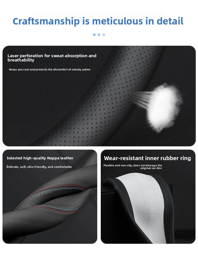 Geely EX2 Nappa Leather Steering Wheel Cover – 34 cm