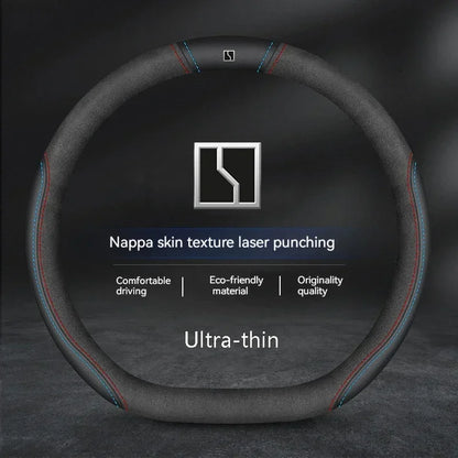 ZEEKR Leather Steering Wheel Cover Fur No-Sew Fit