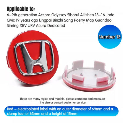4Pcs Honda Wheel Center Hub Caps 69mm 62mm 58mm