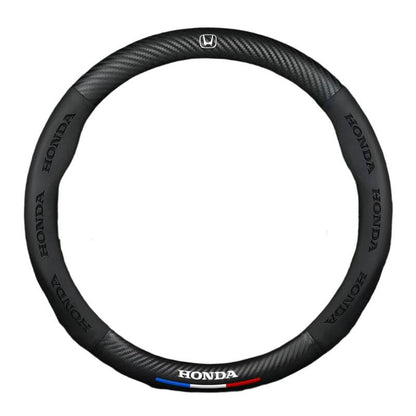 HONDA Leather Steering Wheel Cover - Universal - Red D-shape