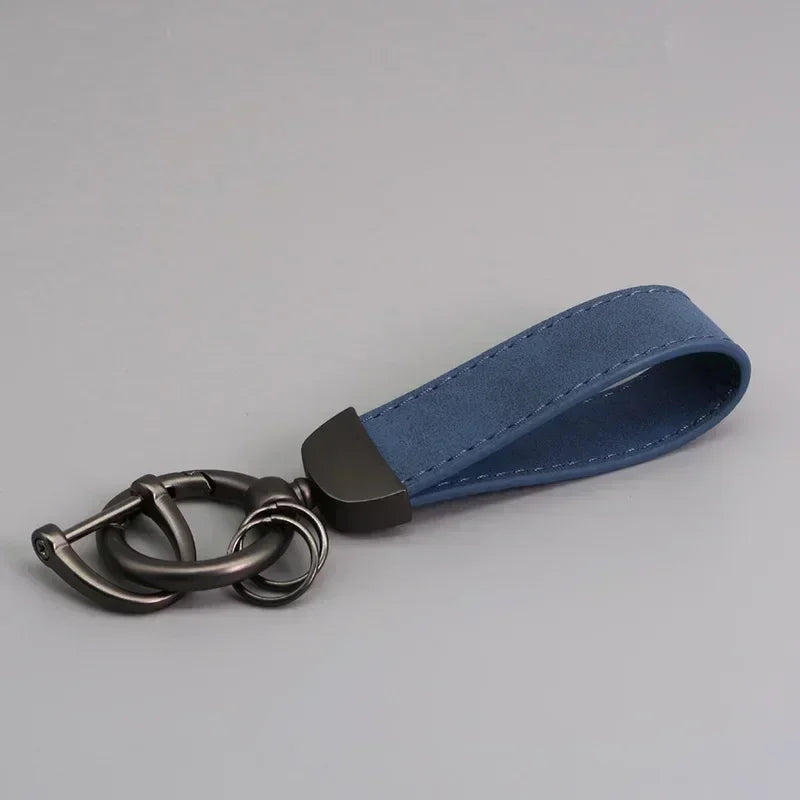 Custom Laser Engraved Suede Leather Keychain - Personalized Logo