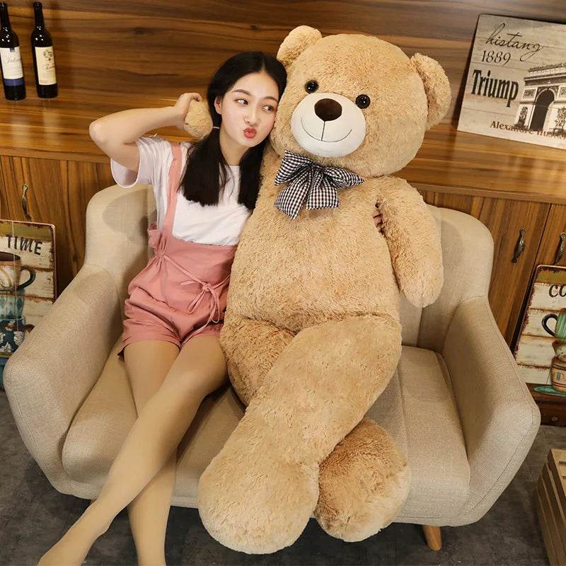 Giant Teddy Bear Plush – 105cm Big Hugging Pillow - Light Brown