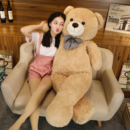 Giant Teddy Bear Plush – 105cm Big Hugging Pillow - Light Brown