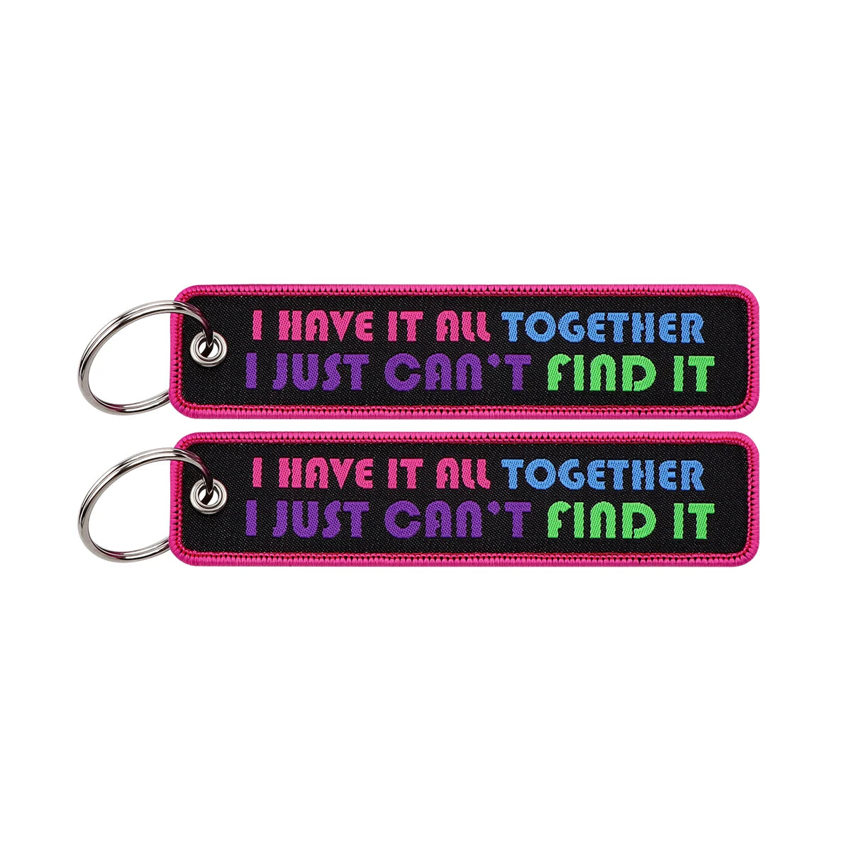 Embroidered Keys Tag Keychain - Personalized Key Identifier Fob
