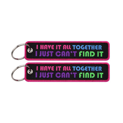 Embroidered Keys Tag Keychain - Personalized Key Identifier Fob