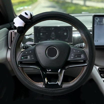 Ice Silk Panda Car Neck Pillow & Seat Belt Cover Set Universal