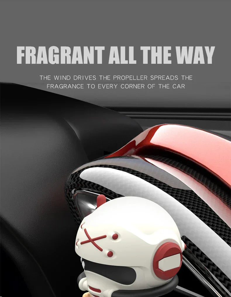 Rotating Propeller Pilot Plane Car Air Freshener - Battle Bear