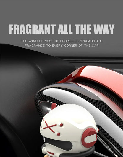 Rotating Propeller Pilot Plane Car Air Freshener - Battle Bear