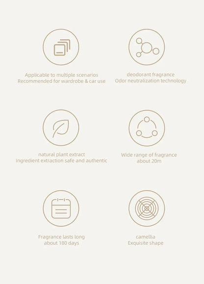 White Flower Hanging Car Air Freshener Perfume - A