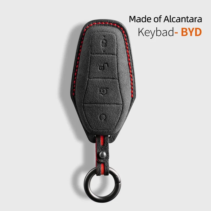 BYD Car Key Case Suede Leather Cover for Han EV Qin Song Atto 3