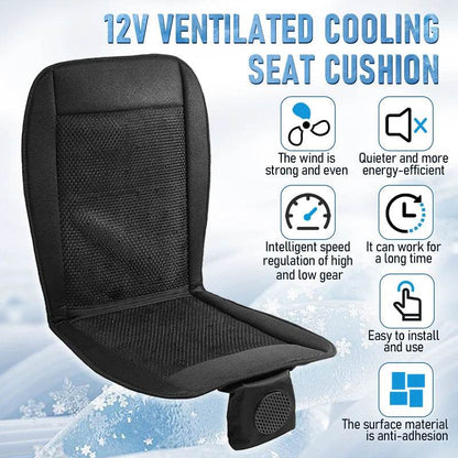 DC 12V Car Seat Cooling Cushion for Summer - 1pcs Black