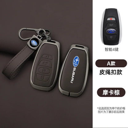 Zinc Alloy Leather Car Key Case Cover Subaru BRZ STI XV Forester