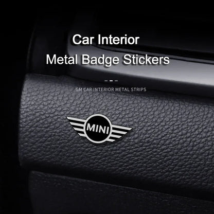 5Pcs/10Pcs Mini Aluminum Car Decorative Stickers For MINI Cooper R56 F56 R50 JCW Cabrio Aceman Countryman Clubman WORKS Roadster - 5pcs MINI