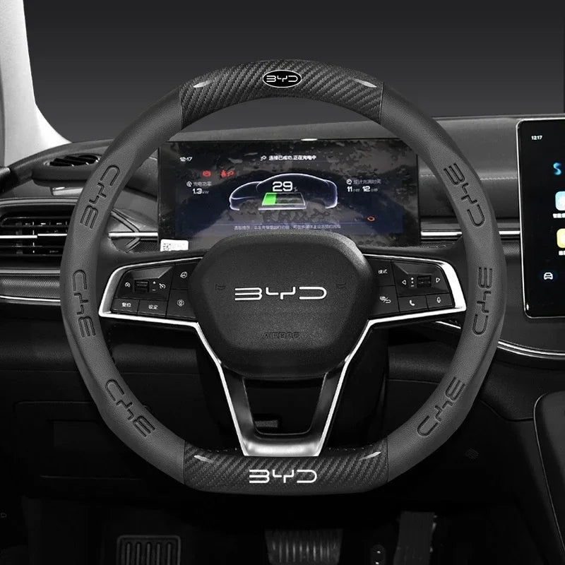 BYD Premium Leather Steering Wheel Cover