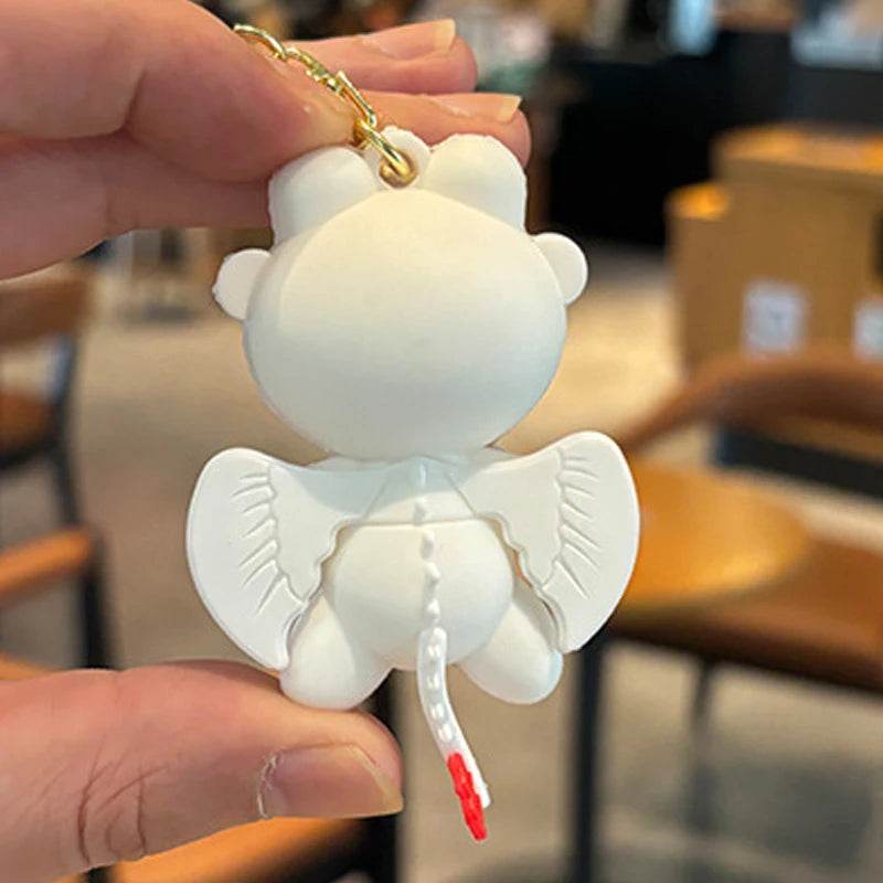Kawaii Toothless Dragon Keychain – Bag Pendant - White