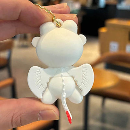Kawaii Toothless Dragon Keychain – Bag Pendant - White