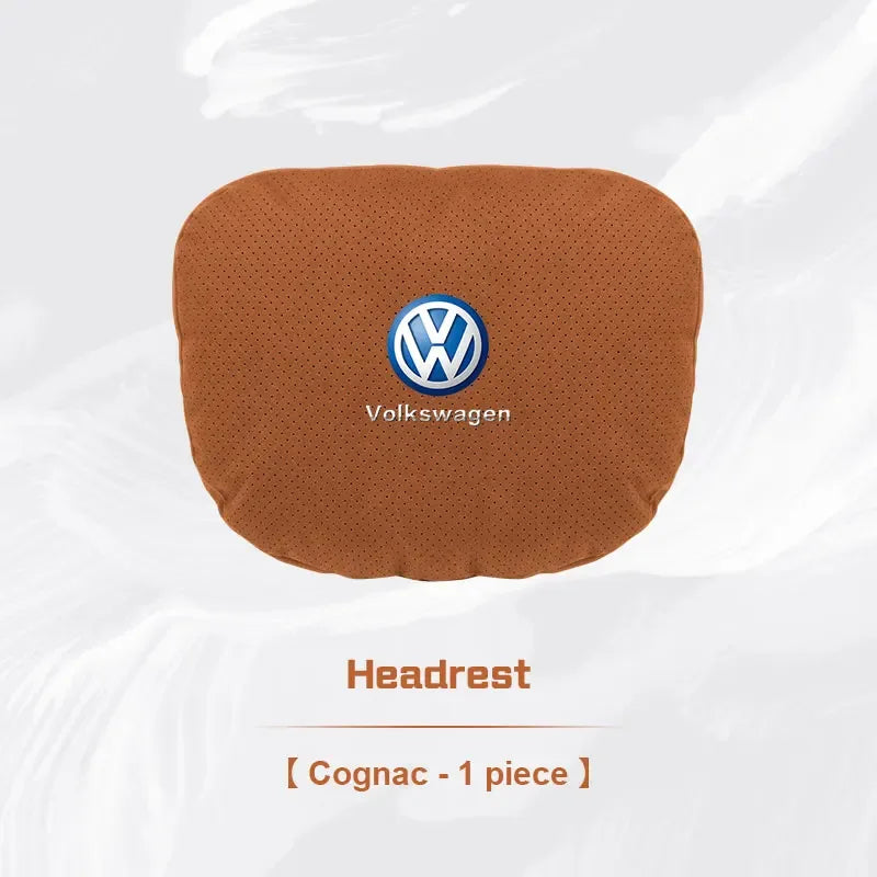 Volkswagen Neck Pillow & Lumbar Support - headrest cognac