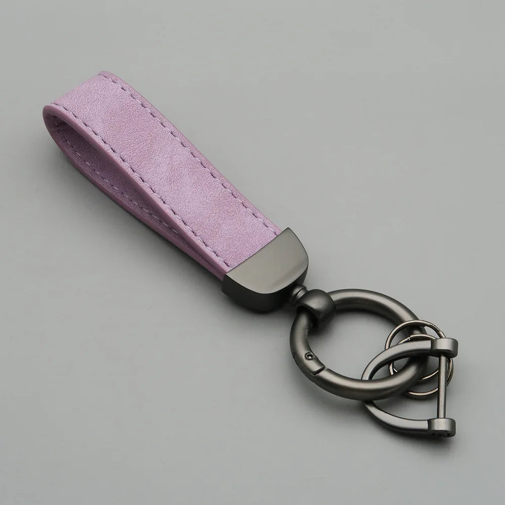 Custom Laser Engraved Suede Leather Keychain - Personalized Logo
