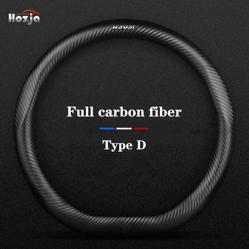 Haval Carbon Fiber Leather Steering Wheel Cover - Type D Red
