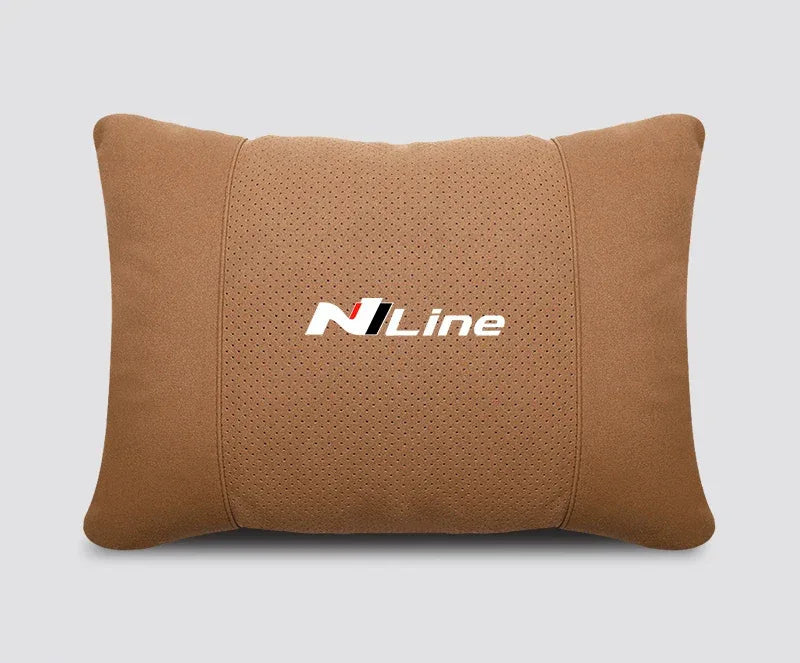Hyundai N Line Soft Car Neck Headrest & Lumbar Support Pillow - Cognac Lumbar