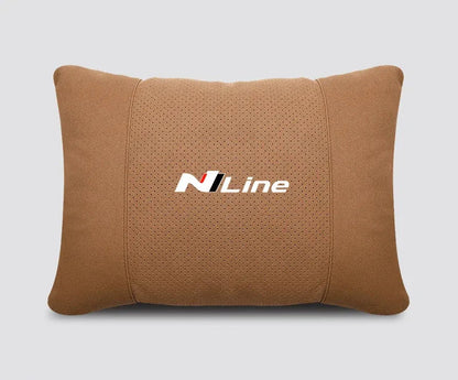 Hyundai N Line Soft Car Neck Headrest & Lumbar Support Pillow - Cognac Lumbar