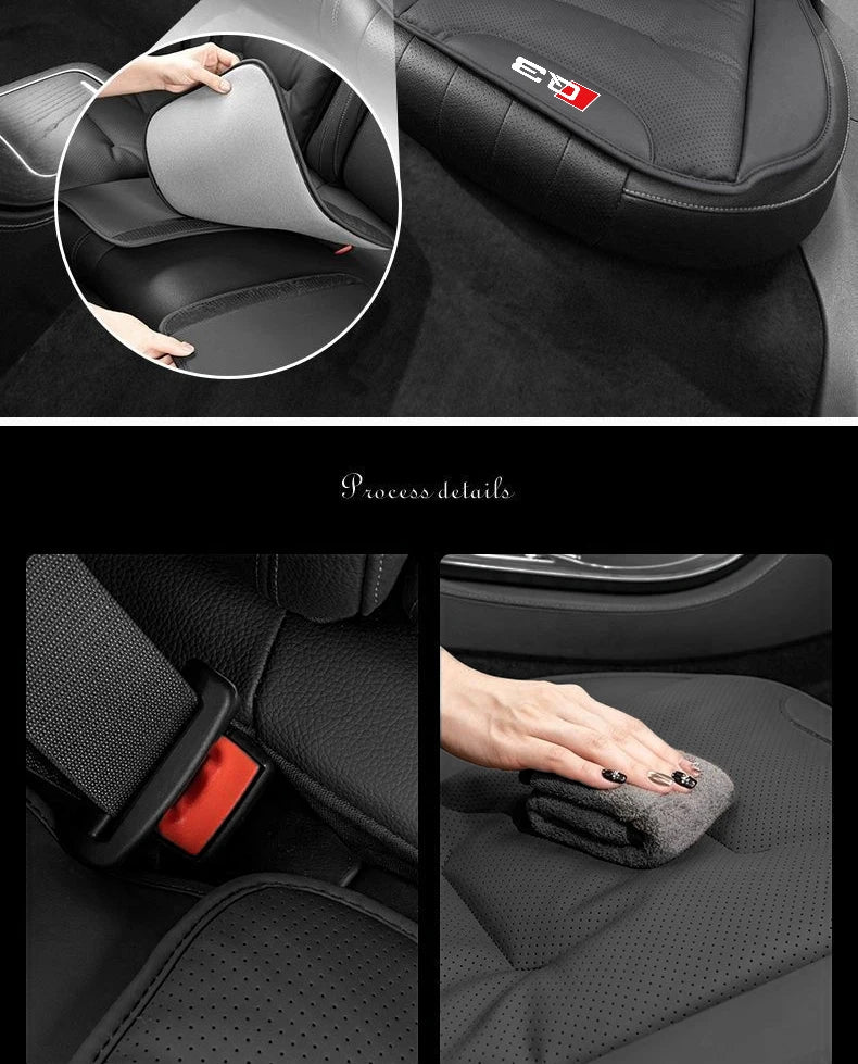 Leather Car Seat Cover Universal Four Seasons Car Front/Rear Seat Cushion for Audi Q3 Q7 Q8 TT Chair Protector Pad Accessories