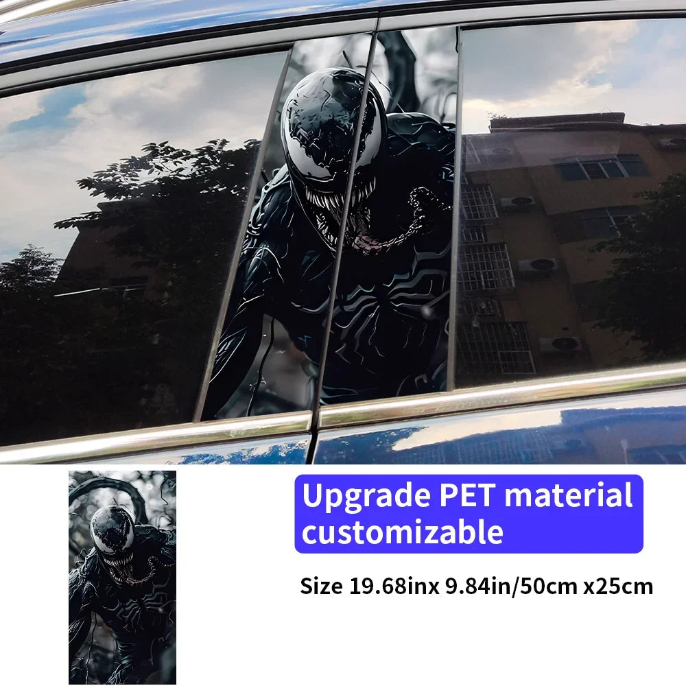 Venom Car Stickers – B-Pillar Center Column Vinyl Decals, Waterproof & Scratch-Proof - 1