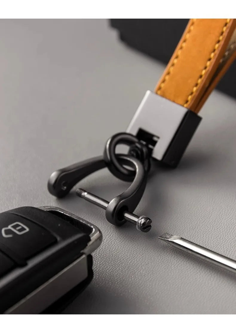 Genuine Cowhide Leather Car Keychain