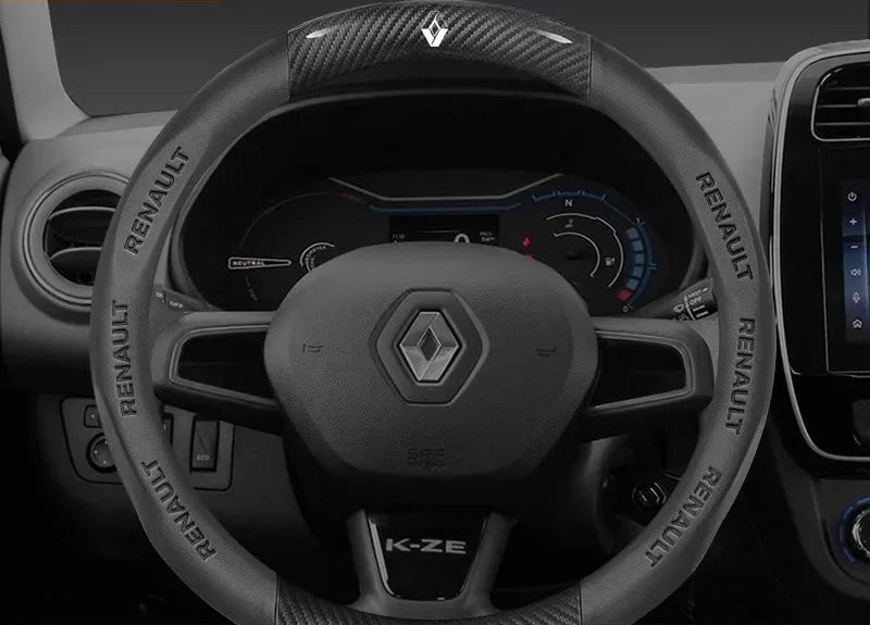 Renault Carbon Fiber Steering Wheel Cover - D Carbon Beige