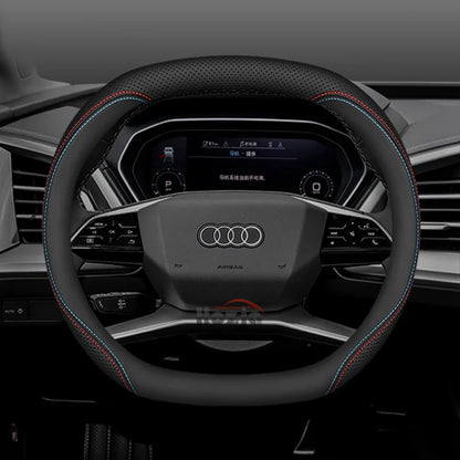 Leather Car Steering Wheel Cover for New Audi A3 8y Q7 q5 A5 B10 A1 rs3 s3 Sq5 Q8 Q4 Q3 A6 Etron 2025 Interior Accessories