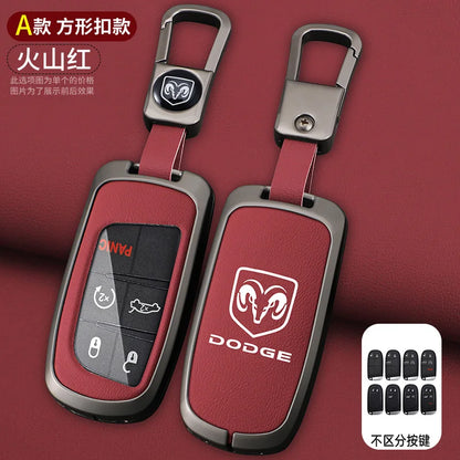 Dodge & RAM Leather Key Case - A-red keychain