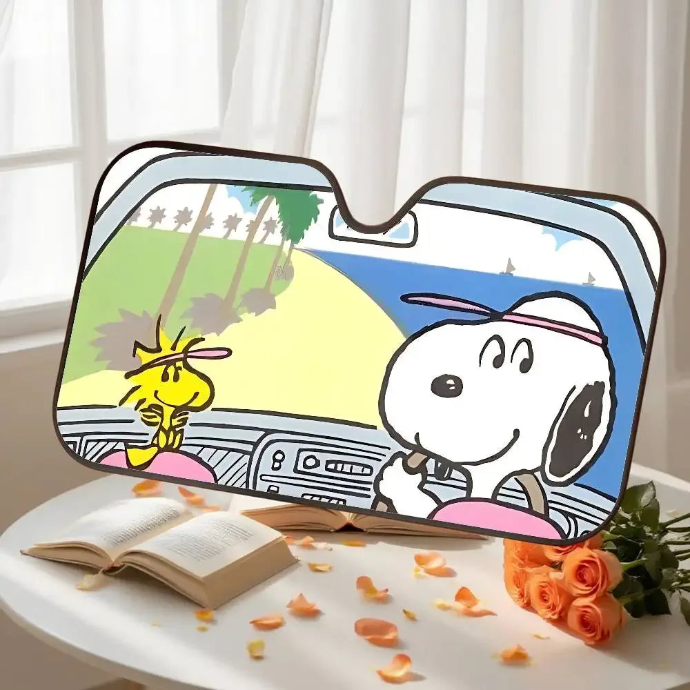 Snoopy Car Windshield Sunshade Cover Visor - A
