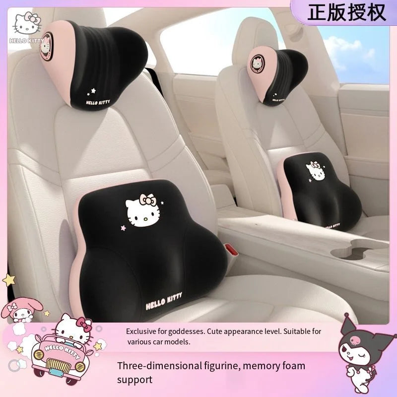 Sanrio Hello Kitty Kuromi & My Melody Car Headrest & Lumbar Pillow