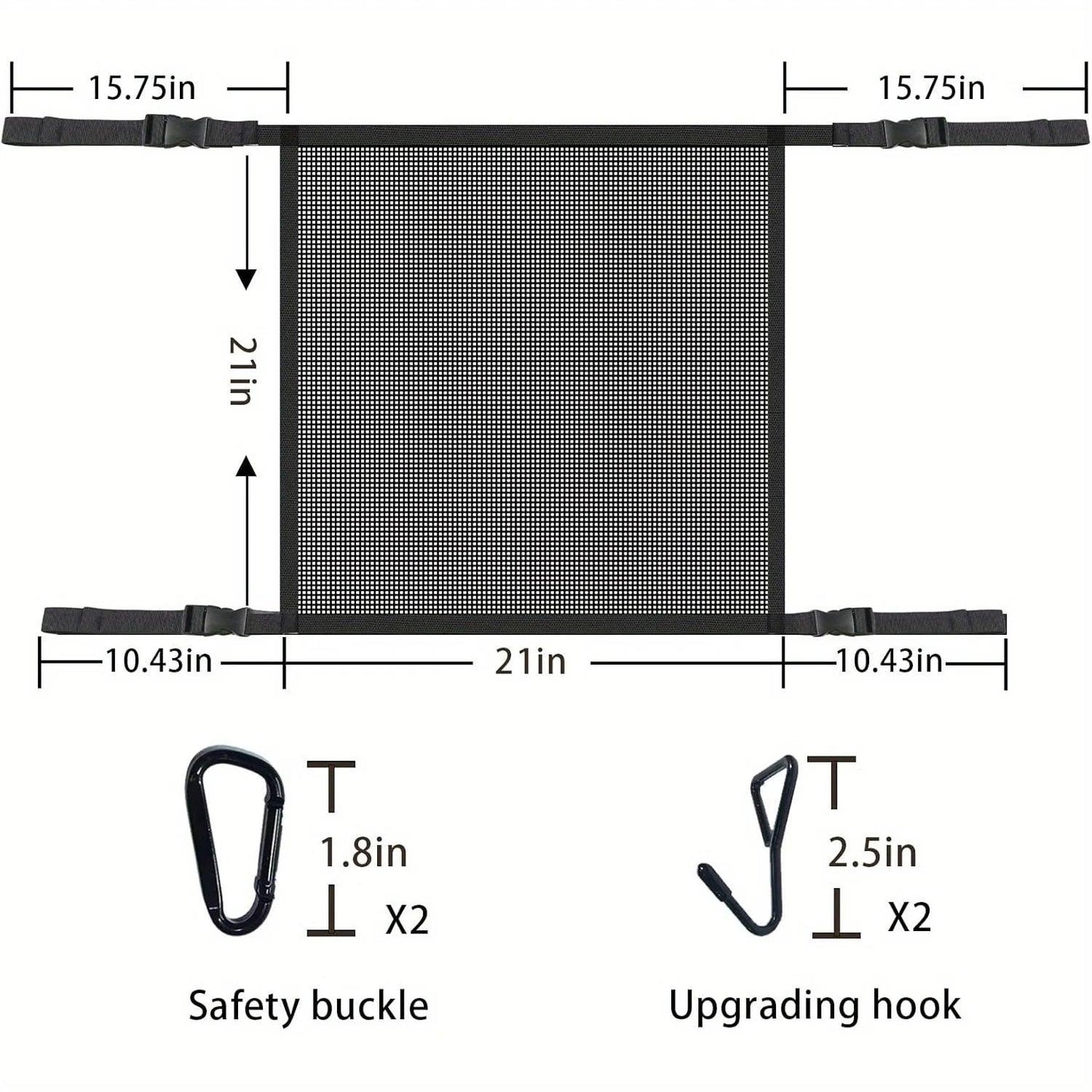 21x21" Adjustable Car Dog Barrier Net - Mesh Pet Fence Backseat